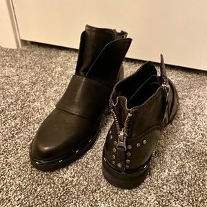 Leather & Studded Ankle Boots - NEW